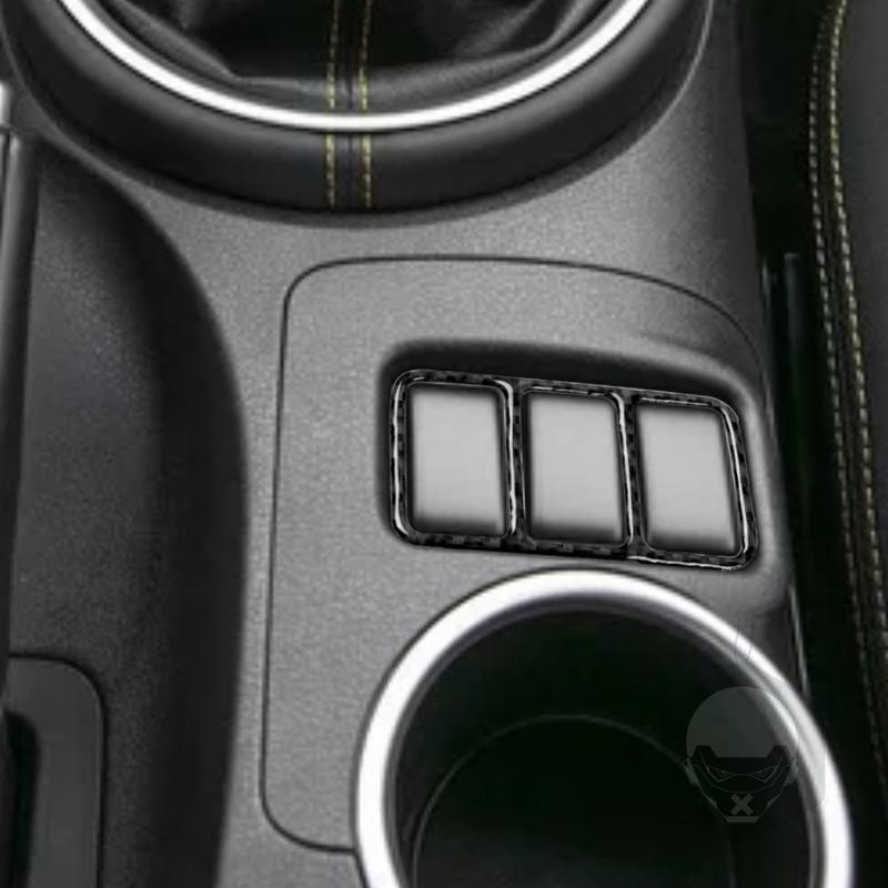 For Nissan 370Z Z34 2009-2024 Car Accessories Carbon Fiber Gear Shift Headlight Button Panel Cover Trim Sticker Modification