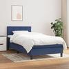 Exclusive House - Slatted Bed Base with Mattress Blue 80x200 Cm Fabric