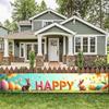 Easter Bunny Decoration Background Easter Eggs Banner Photography Props Outdoor Garden Decors Easter Party Home Supplies 2025