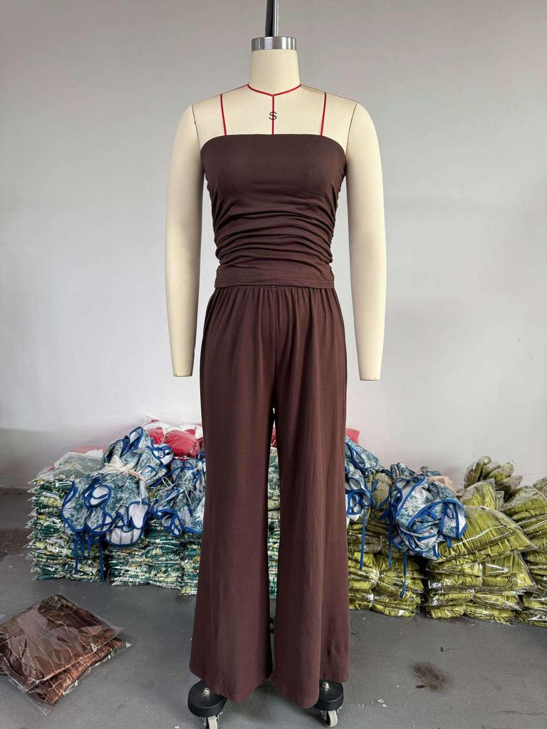 2025 Summer Women’s Strapless Vest, Long Cardigan, and Wide-Leg Pants Set