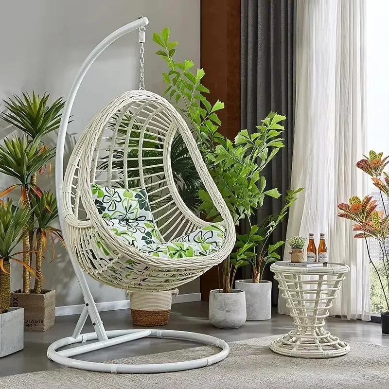 For Wholesale Rattan Metal Swing Egg Chair Outdoor Terrace Waterproof Swing Chair