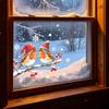 Christmas Hat, Red Fruit Branch, Little Bird, Snowflake Dots, Balcony, Glass Window, Beautifying Window Sticker