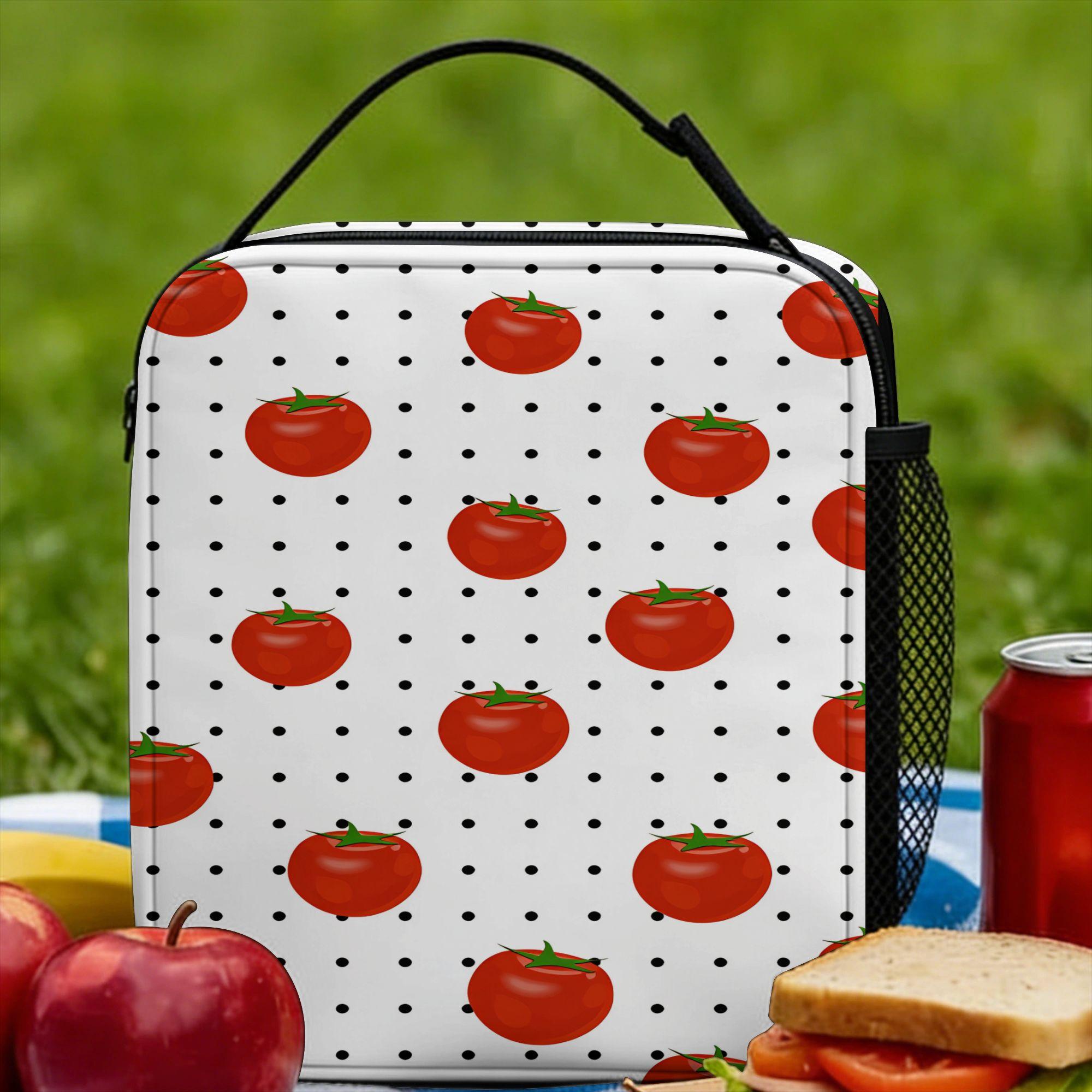 Tomato  Lunch Bag  Portable Insulated Lunch Box Women School Graphic Design Cooler Bag Fun Waterproof Thermal Tote Handbags One Size