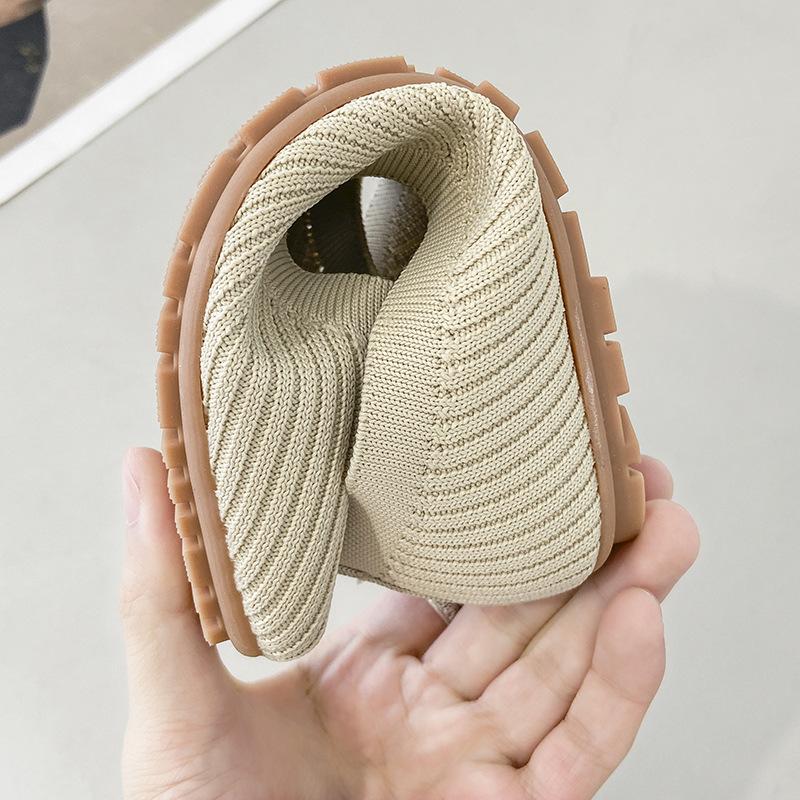 Fashion Women Leisure Flats Summer Autumn Flat Shoes Breathable Knitted Square Toe Slip-on Female Daily Walking Driving Loafers