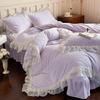 G5Z Princess Milk Velvet 4-Piece Set: Extra Thick French Lace Bedspread & Fitted Sheet