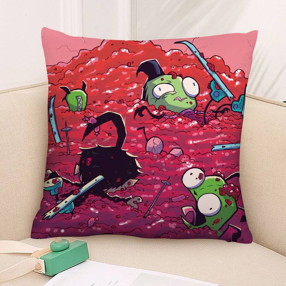 Cartoon I-Invader Z-Zim Pillow Case Plush Fabric Soft Double Sided Print Sofa Cushion Cover Throw Pillow Covers