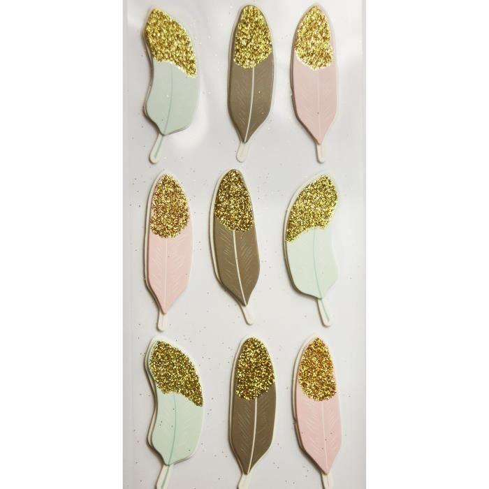 3D Stickers - Topper - Feathers - Multicolor - Exclusive Design - Good Quality