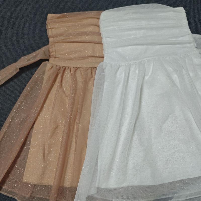 European and American Strapless Style Fashionable Mesh Backless Dress for Women