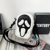 Crossbody bag men's and women's Korean version niche trend funny ghost skeleton Crossbody shoulder bag, soft phone small satchel