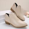 Large Size Women's Shoes Solid Color Pointed Leisure Back Zipper Low Heel Thick Heel Shoes Women