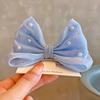 Pearl Bow Girl Headwear Mesh Velvet Hair Clip Party Girl Dance Hair Accessory Hair Clip Red