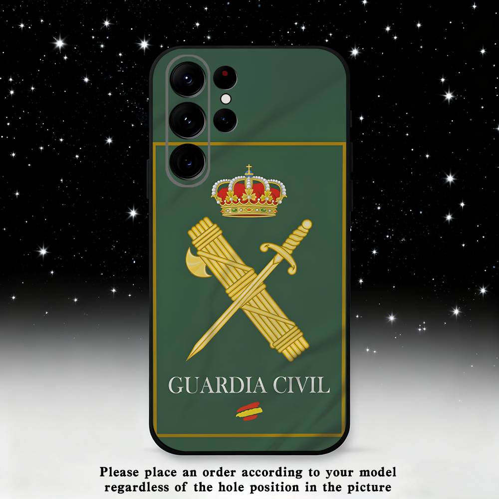 Spanish Guard Civil Emblem Phone Case For Samsung S25,S24,S21,S22,S23,S30,Ultra,S20,Plus,Fe,Lite,Note,10 Black Soft Shell
