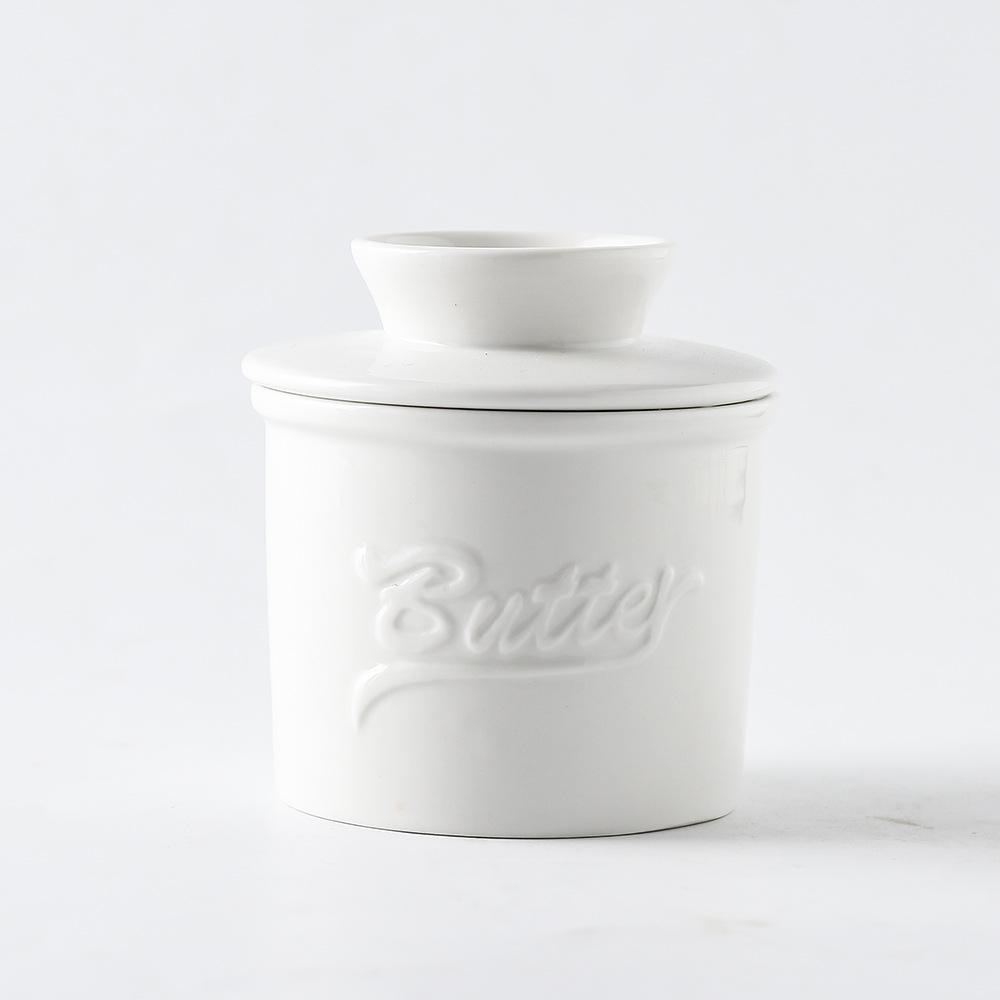 300Ml Ceramic Butter Cup Water Seal Creative Western Cheese Seal Jar Lid Classic Design Kitchen Camping Food