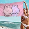 Cartoon A-Asamimichan Süßes Strandtuch Bunte Handtücher Mikrofaser Schnelltrocknend Sandfrei Strand Yoga Spa Fitnessstudio Pool