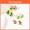 Floral Tulip Stud Earrings For Women Copper Glass Spring Fashion Jewelry