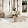 VidaXL Salon de Jardin avec Coussins 10 pcs, Canapés de Terrasse, Ensemble de Meubles de Patio, Mobilier d'Extérieur, Beige 3255365