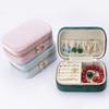 Zipper Closure Portable Jewelry Box Velvet Travel Jewelry Case  Jewelry Accessories