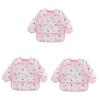 Children's Painting Aprons Waterproof Bibs Pack of 3 for Toddlers Smocked Baby Clothes Pink Baby Food Apron Coat