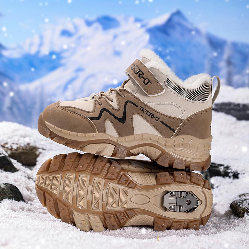 Stivali da neve caldi per bambini Scarpe invernali in cotone per bambini Stivali da neve caldi per esterni Stivali in peluche caldi Caldi alti Calzature pelose Impermeabili Scarpe da ginnastica calde