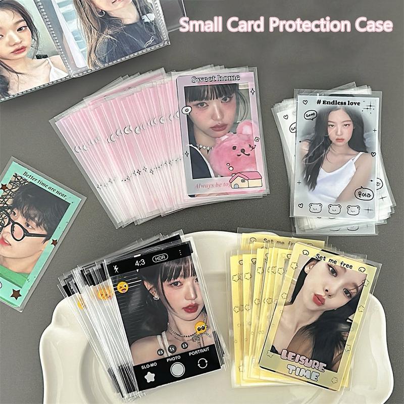 50Pcs Cartoon Small Card Case Star Photo Protection Card Film Packaging Bag Waterproof Anti-Fouling Transparency Photo Album
