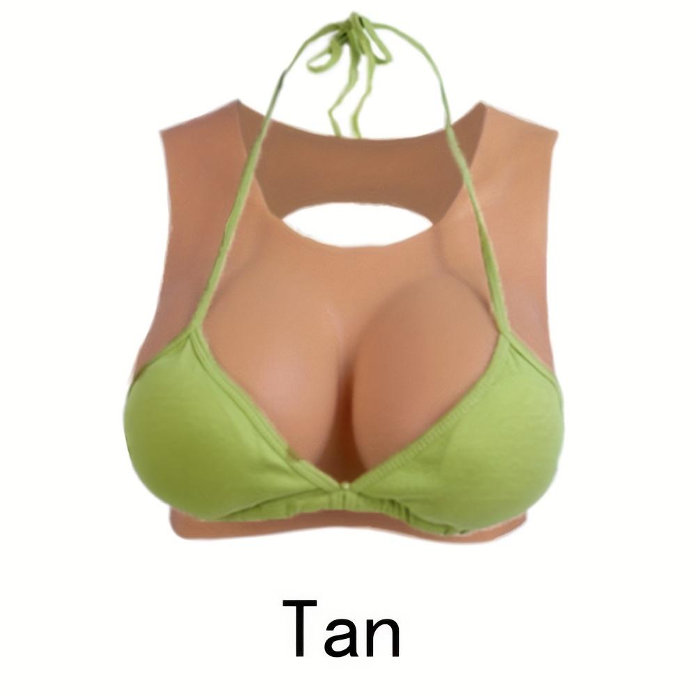 Silicone Fake Breast Plate  B/C/D/E/G Cup Round Neck Hollow  for Transgender People Crossdressers and Breast for Fashion and Comfort