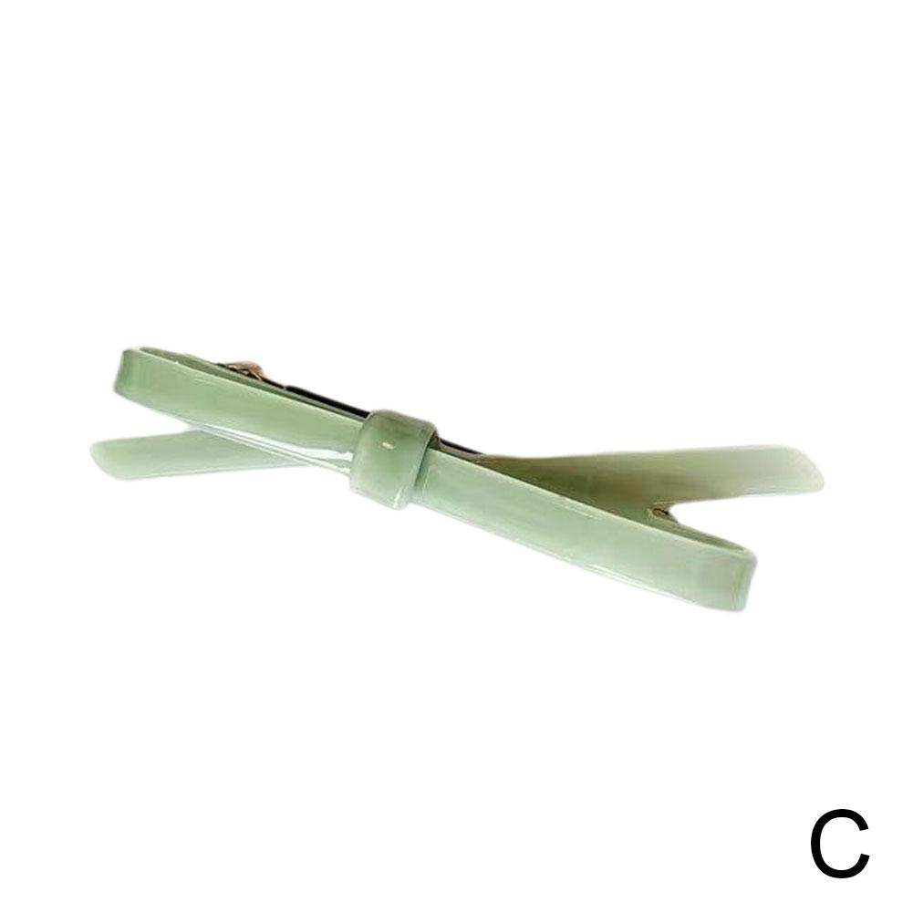 5-color Women Bow Hair Clips Plain Color Acrylic Hairgrip Tie Sweet Hair Bowknot Bow Simple Cute Hairpin Accessories Pins S X8m4