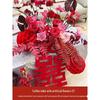 Red Floral Wedding Table Arrangement for Living Room or Bedside Decor