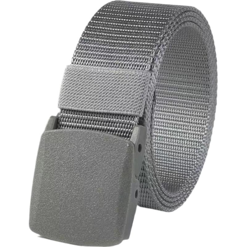 Nylon Canvas Web Belt for Men, Elastic Belt Fit Hiking Outdoor Military Buckle Belt Stretch Quick Release Belt Plastic Buckle
