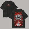 2026 Black Vintage Washed Cotton Loose Y2K Streetwear T-shirt with Double-sided Anime Print of Ichigo Kurosaki from Bleach