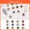 Love Nail Shiny 10pcs Heart Rhinestone Multicolor Alloy Crown Nail Charms Jewelry Accessories Phone Case Ornaments Diy Nail Art Decoration