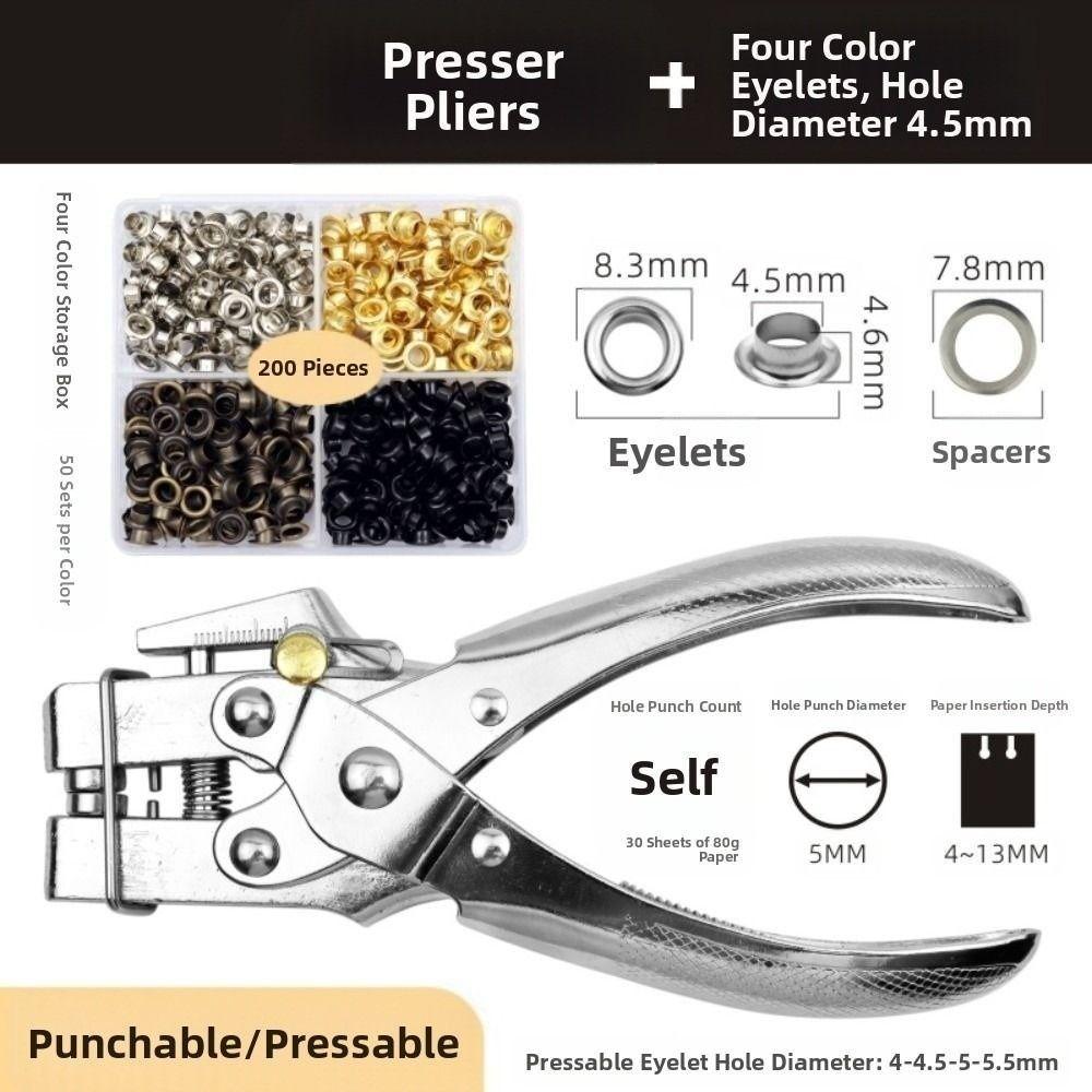 Labor-saving Eyelet Hole Punch Pliers Kit  for Bookbinding, Leather & Fabric