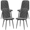 Dining Chairs, Set of 4 Kitchen Chairs with Backrest, Velvet Look, Upholstered Chairs with Metal Legs, for Dining Table, Grey