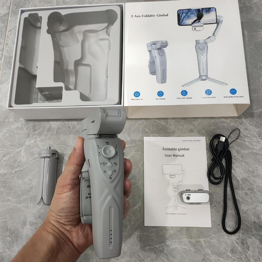 AI Face Tracking Three-Axis Handheld Mobile Stabilizer for Video and Live Streaming