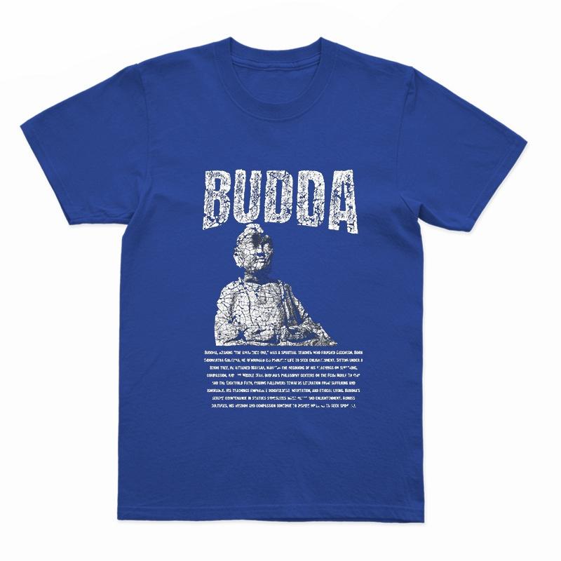 Coolmind U0003-T2 100% Cotton Cool Budda Statue Print Men T Shirt Exclusive Graphic Tshirt Men Big Size Tee Shirts