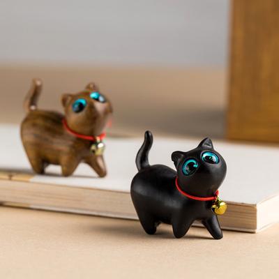 Mini Süße Holz Gluckskatze Figur Schreibtisch Buchnische Ornament Heimdeko Kinder Event Souvenirs Feiertagsgeschenke Neujahrsdeko