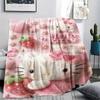 1PC Hello Kitty Pink Print Flannel Blanket, High quality All Seasons, Home Decor, Warmth and Comfort, Perfect for Christmas Gifts