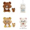 8CM Anniversary Series Cartoon Rilakkuma Plush Doll Pendant Greedy Little Relax Bear Plushes Key Ring Usabunny Doll Toy Keychain