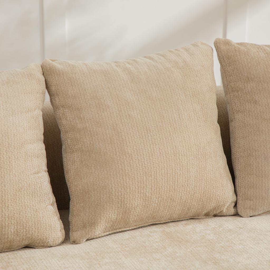 Modular Compression Sofa Made of Chenille Fabric, Filled with 30D High-elastic Foam. Easy To Move, Non-slip Floor, Ideal for Living room.LIGHT KHAKI