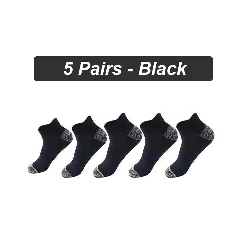 5Pairs High Quality Men's Socks Mesh Summer Thin Breathable Boat Socks Sweat Wicking Proof Short Tube Sports Socks EU38-45