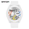 Sanda 9021 Silicone Bezel Quartz Watch: Unisex Digital Fashion Wristwatch