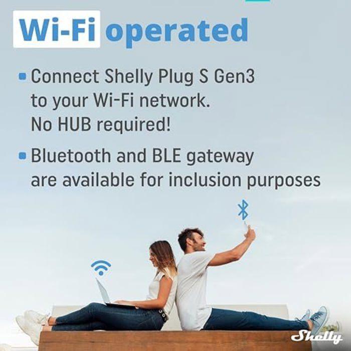 Prise connectée - shelly - plug s gen3 - wi-fi - programmable - suivi de consommation