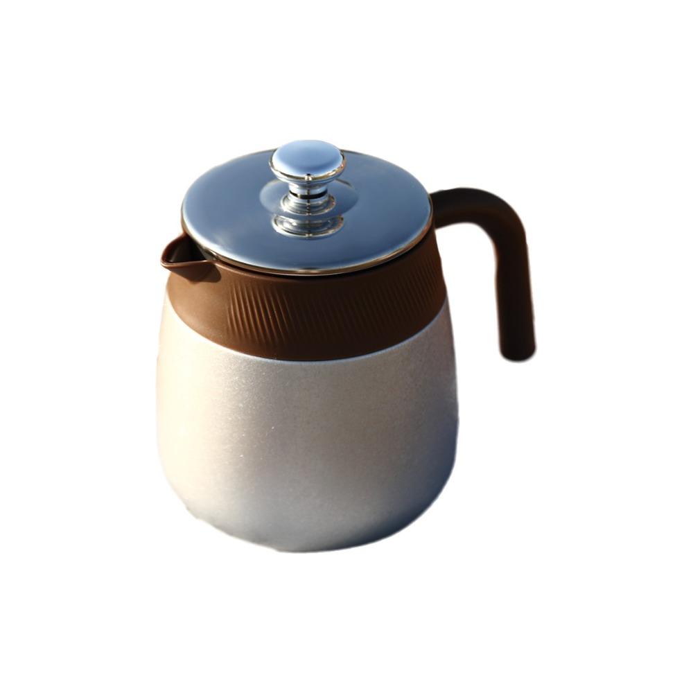 

Stainless Steel Titanium-Coated Teapot Large Capacity with Handle Tea Separation Pot Titanium-Coated Liner Aged White Tea Pot срібний