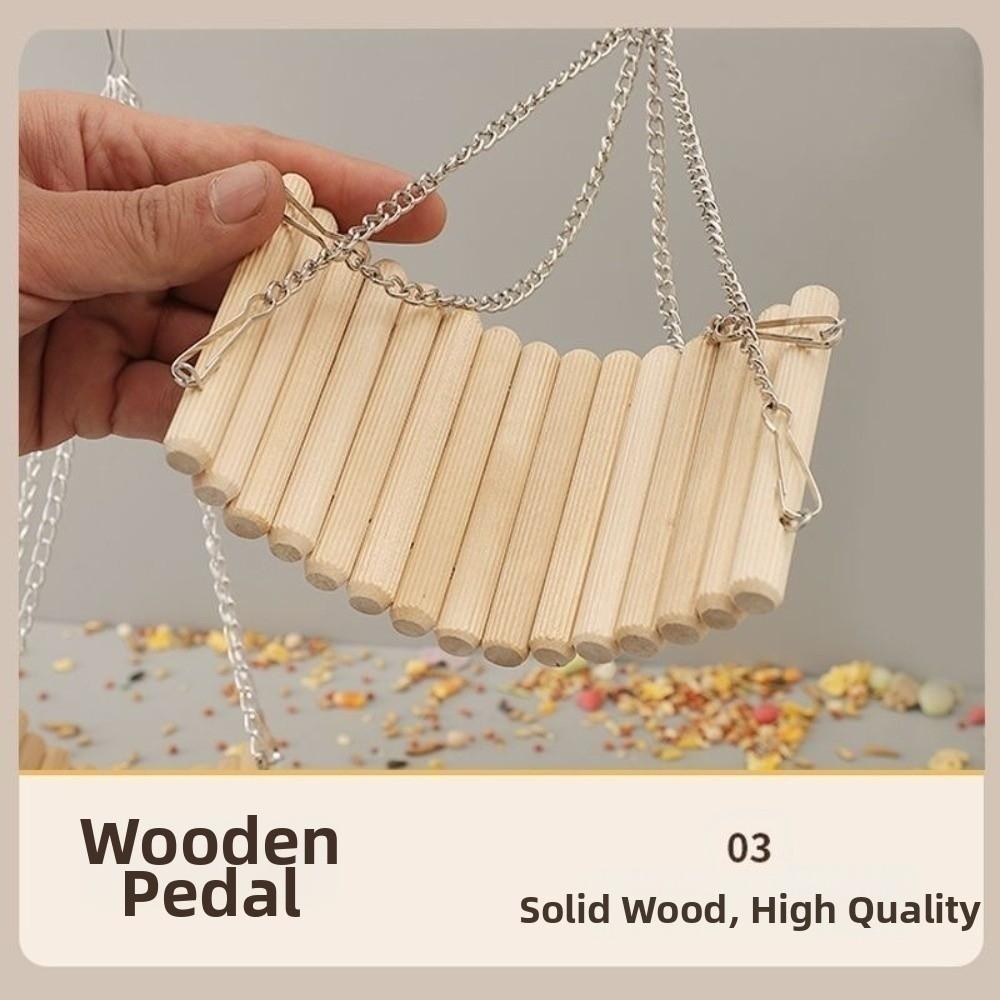 Easy To Install Hamster Hammock Toy Wood Parrot Training Bridge  for Parakeets Budgies Cockatiels