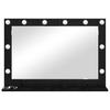 Black Washbasin Mirror with Oak Effect 80 x 15 x 18 cm