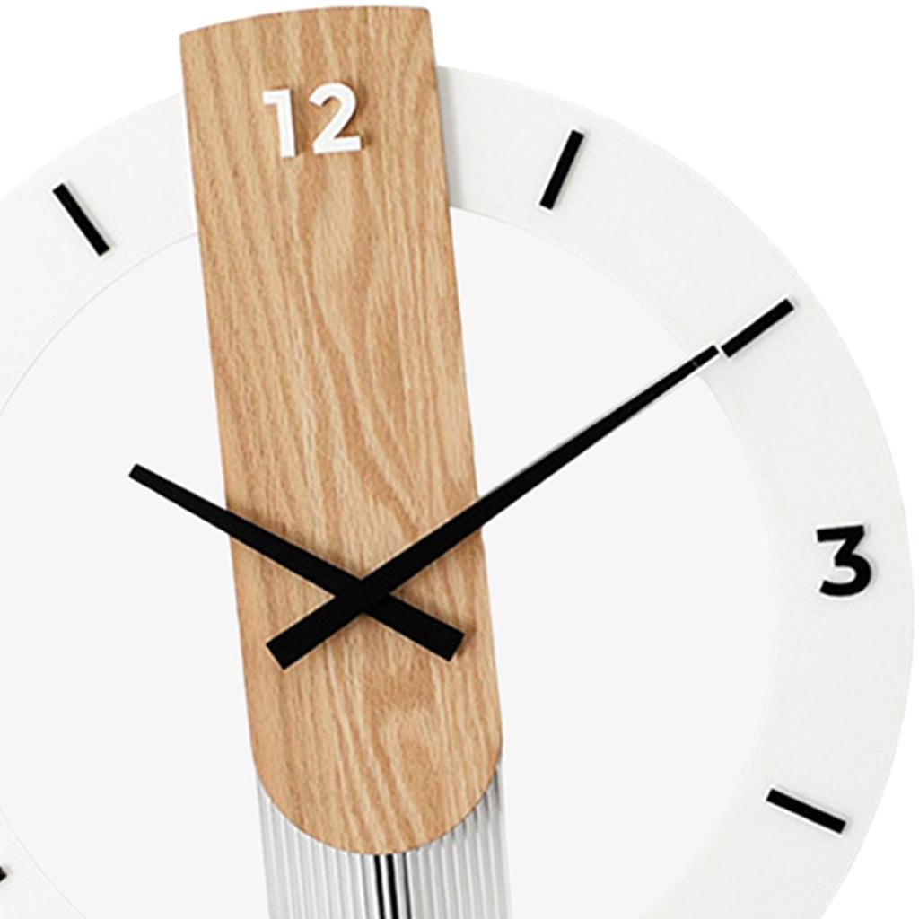 Wooden Pendulum Clock Wall Hanging Clock Mute Decorative 15.7x21.6inch Decoration for Living Room Multipurpose