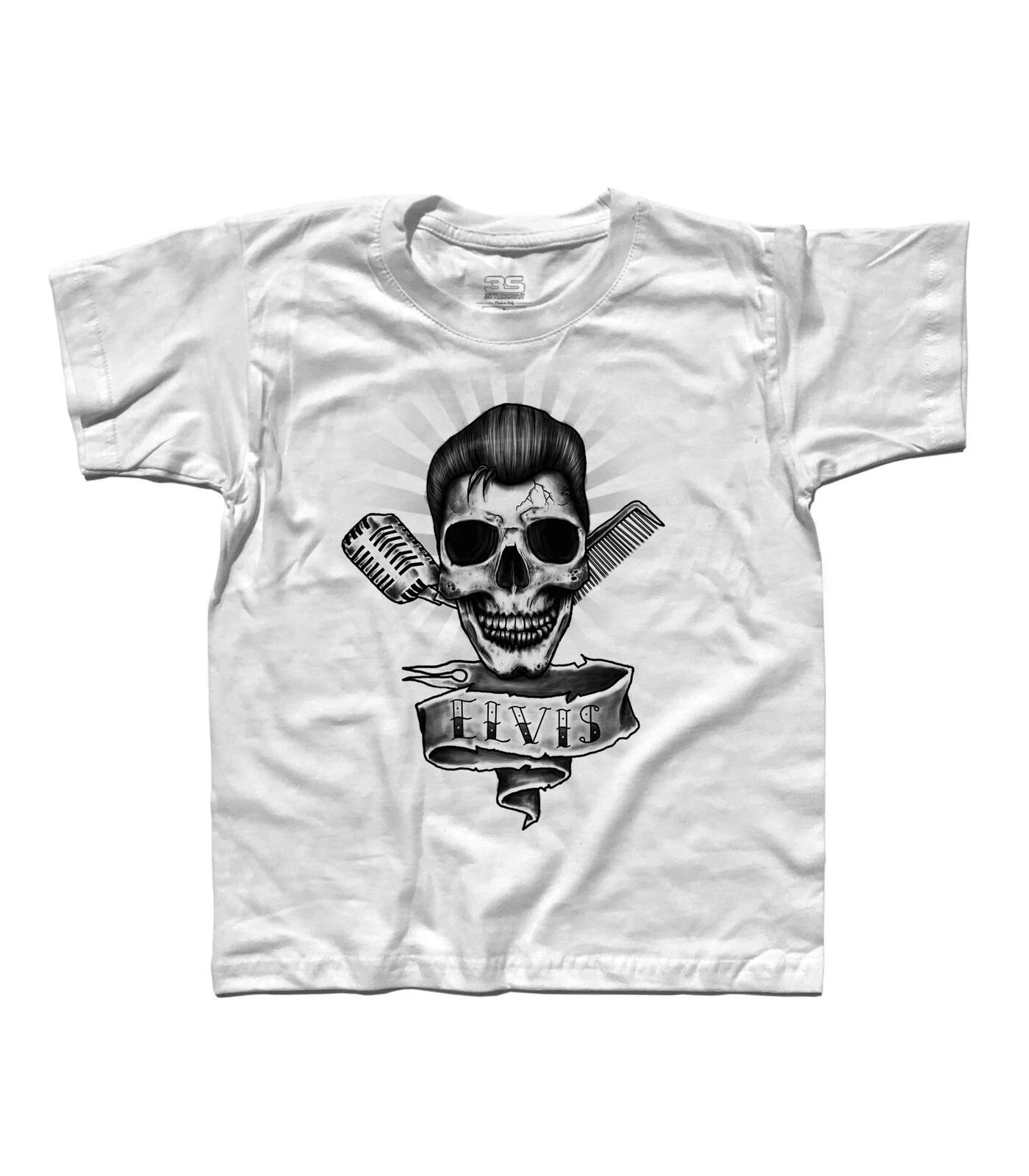 Children s T-shirt ELVIS PRESLEY Skull Rock The King Suspicious Mind 140