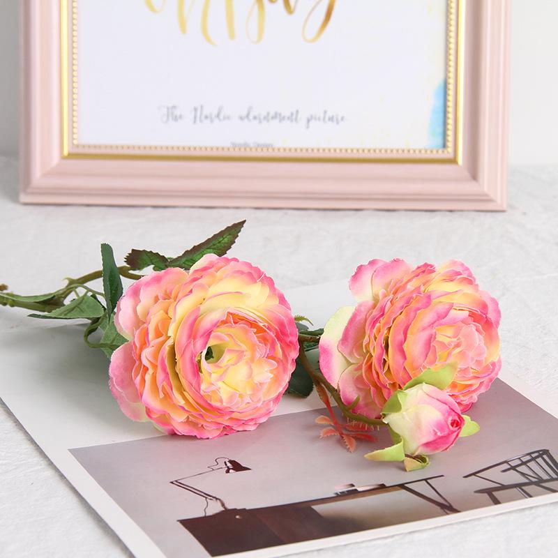 European 3-Head Peony Artificial Flower, Western Rose Design for Home & Wedding Decoration (MW51010)