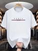 2025 New Men’s Paris Letter Print Cotton T-shrit Summer Short Sleeve Round Neck Tees Casual Daily Fashion Oversized Unisex Tops