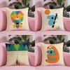 Simple Nordic Modern Anime Pillow Case Anti-Dustmite Pillowcase Invisible Zipper Silky Short Plush Sofa Cushion Cover
