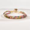 Elegant and Stylish Natural Tourmaline Bracelet Copper Double Strand Beaded Wrist Chain Jewelry Piece for Women